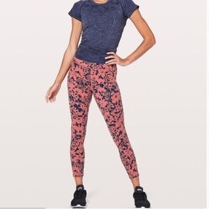 Lululemon Efflorescent Dark Canyon Onyx Blue Final Lap Inseam '23' Size 8